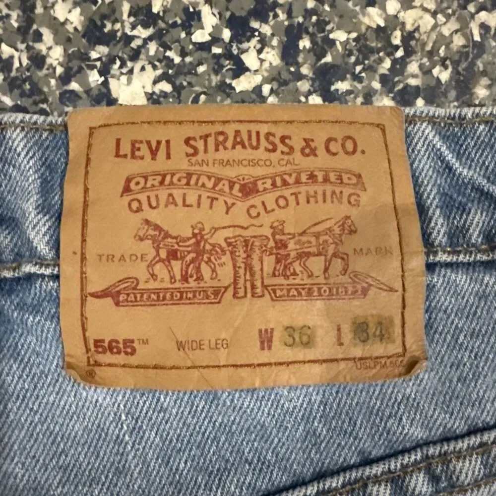 Vtg Levi’s 565 Jeans Men 36x34 Blue Loose Wide Leg‎ Skater hip hop baggy 10/97
